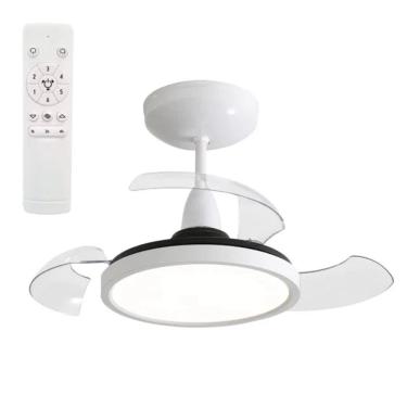 Imagem de Ventilador De Teto Aliseu Retrátil Mid Branco - Bivolt - Com Controle Remoto - Luminária Led com 3 Tonalidades