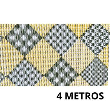 Imagem de Tapete De Cozinha Azulejo Amarelo Passadeira Antiderrapante 43cm Duna 