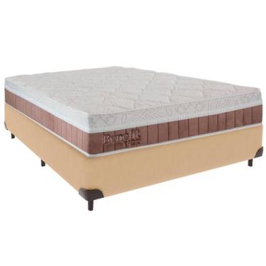 Imagem de Cama Box Casal e Colchão Benefit Molas Ensacadas Colchobel Ocre