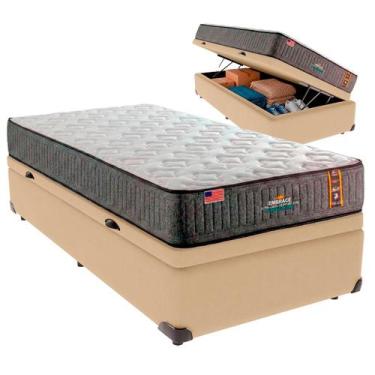 Imagem de Cama Box Baú Solteirão e Colchão Embrace Molas Ensacadas King Coil Ocr