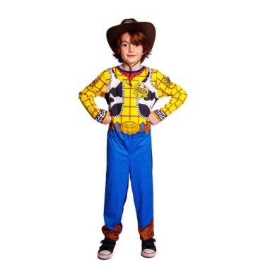 Imagem de Fantasia Woody, Toy Story Longo Infantil Com Chapeu - Fantasia Brás, G