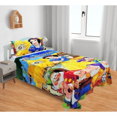 Imagem de Manta E Fronha Branca de Neve Cobertor Fleece Solteiro 2pç MS-BN1 - Fa