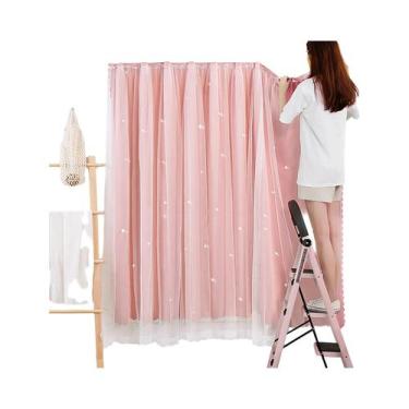 Imagem de Cortinas Blackout Com Estampa De Estrelas Fofas Para Quarto Infantil E