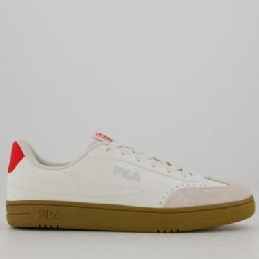 Imagem de Tênis Fila Court 80 Branco e Cinza-Masculino