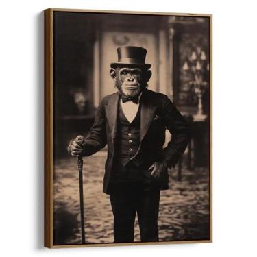 Imagem de Quadro decorativo Macaco 1950s - Mioquadros, 120x80 cm, Tabaco