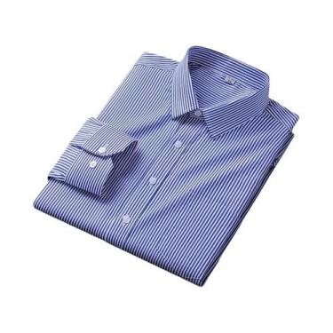 Imagem de Camisa Formal Masculina Branca Anti-Wrinkle De Manga Longa Com Bolso P