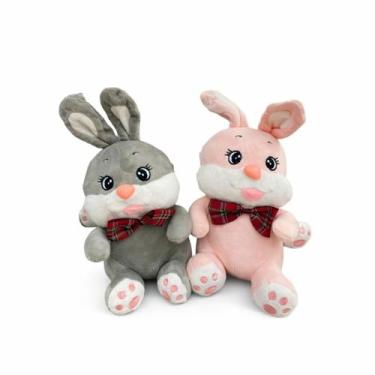 Imagem de Coelho de Pelúcia Benecasa com Gravata Infantil 21cm