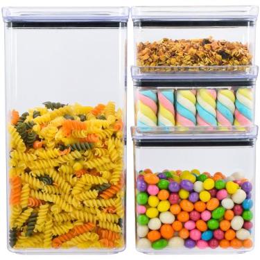Imagem de Kit 4 Potes Herméticos Retangular Organizacionais Temperos - Paramount