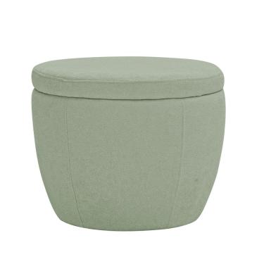 Imagem de Puff Decorativo Redondo Kaira Bouclé Verde Claro - Nexta Casa