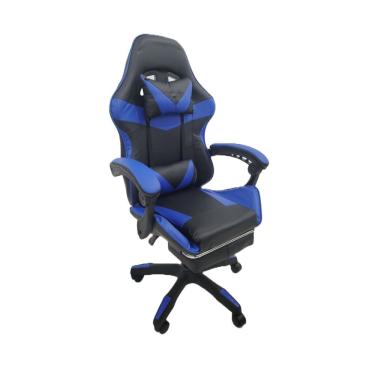 Imagem de Cadeira Gamer Stillus Oficial Apoio Pés Preto/azul