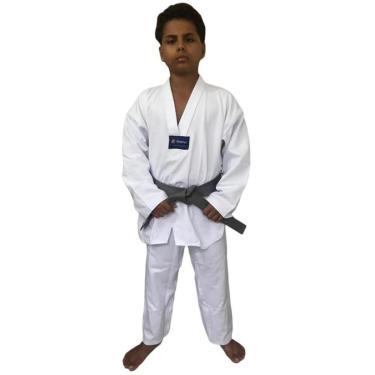 Imagem de Kimono Torah Dobok Taekwondo Reforçado Gola Branca - Infantil-Unissex