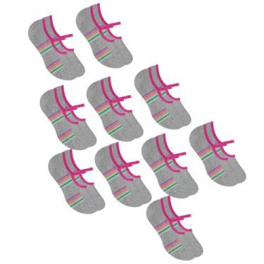 Imagem de Kit 10 Pares De Meias Femininas Selene Pilates Antiderrapante Modelo C
