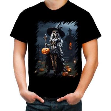 Imagem de Camiseta Colorida Bruxa Caveira Halloween 20 - Kasubeck Store®, G