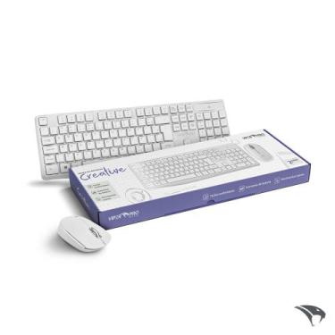 Imagem de Kit Mouse e Teclado Sem Fio Viper Pro Office VO204 Branco