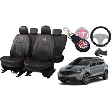 Imagem de Kit de Capas de Couro para Argo 2024 - Couro Impermeável + Chaveiro + 