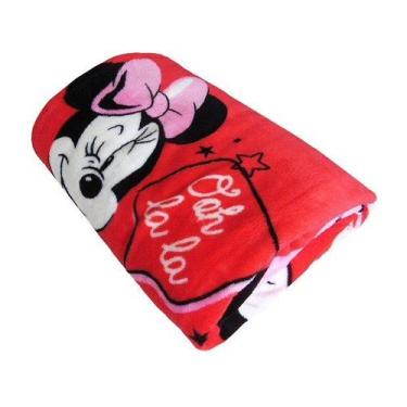 Imagem de Manta Infantil Minnie Mouse Disney Soft Microfibra Jolitex, Vermelho, 