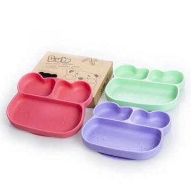 Imagem de Prato Silicone Premium Bichinhos Infantil Ventosa Talher - Select