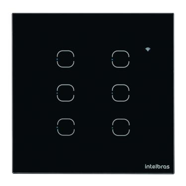 Imagem de Interruptor Smart Wi-fi Touch 6 Teclas EWS 1006 Controle de Iluminação por App e Voz Preto Intelbras