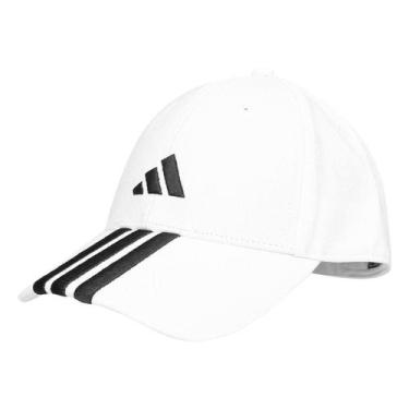 Imagem de Boné Adidas Aba Curva Strapback 3 Listras, Branco, Único