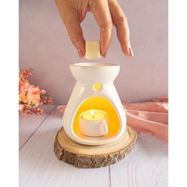 Imagem de Difusor de ambiente Rechaud cerâmica com suporte para vela - Gokai