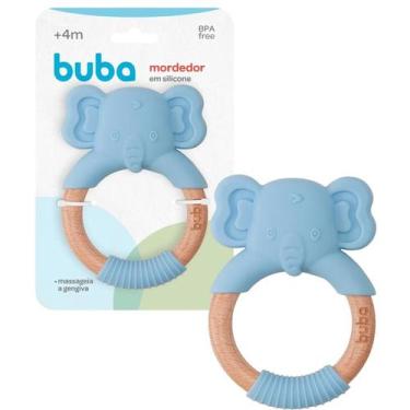 Imagem de Mordedor e Massageador Elefantinho Azul em Silicone Buba - Buba Baby