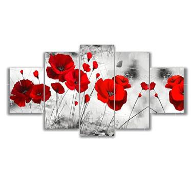 Imagem de Quadros Decorativos Sala Quarto Flor Papoula Vermelha