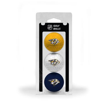 Imagem de Team Golf Bolas de golfe NHL Nashville Predators pacote com 3 bolas de golfe tamanho regulador, pacote com 3, impressão colorida durável do time