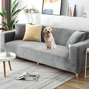 Imagem de Diumy Capas de sofá de veludo espessas, capas de sofá reclináveis para 2 3 4 lugares, capas de sofá macias e elásticas, capa de sofá para animais de estimação, proteção de sofá de 2 lugares (145 – 185 cm)