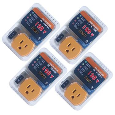 Imagem de BXST One Outlet Plug Protetor de Sobretensão Protetor de Tensão para Casa Protege Contra Alta e Baixa Tensão Protetor de Sobretensão para Frigoríficos 120V (4 pacotes)