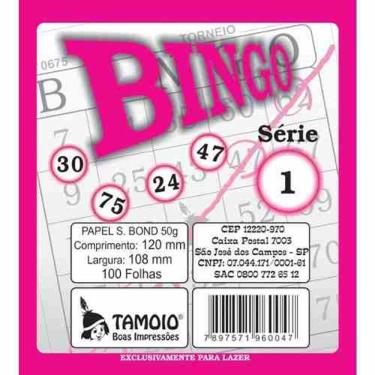 Imagem de Cartela De Bingo Tamoio Rosa PACK COM 15 UNIDADES