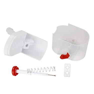 Imagem de Po?o de cerejas,removedor de sementes de piter de n¨²cleo de azeitona de pl¨¢stico ferramenta de remo??o de sementes de uva com recipiente para casa gadget de frutas de viagem para tamaras vermelh,