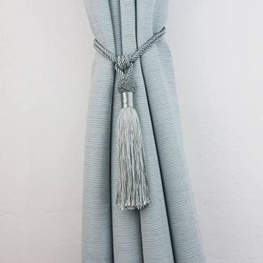 Imagem de 1 peça prendedores de cortina de borla prendedor de cortina decorativo cordão de decoração de casa para cortinas fivela corda acessórios de sala de estar, azul claro, 4 peças