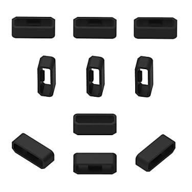 Imagem de 10 unidades de 20 mm de silicone para substituição de anéis de segurança para pulseiras de pulseiras para pulseiras presilhas para pulseiras compatíveis com relógio GARMIN, preto