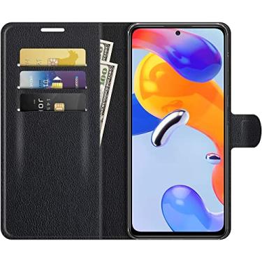 Imagem de Capa Capinha Carteira Para Xiaomi Redmi Note 11 Pro e Note 11 Pro 5G Case Couro Flip Wallet (Preta)