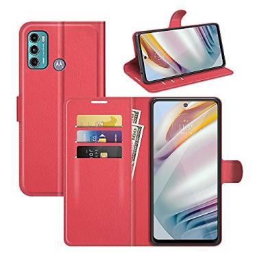 Imagem de YUNCHAO Caixa de telefone Para Motorola Moto G60/G40 Fusion Litchi Texture Flip Protective Case com titular e slots de cartão e carteira capa para celular