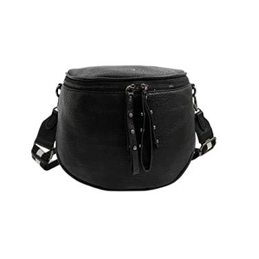 Imagem de Bolsa Feminina Transversal Tiracolo Estilo Pochete Media Golden Fenix Cor:Preta;Tamanho:M