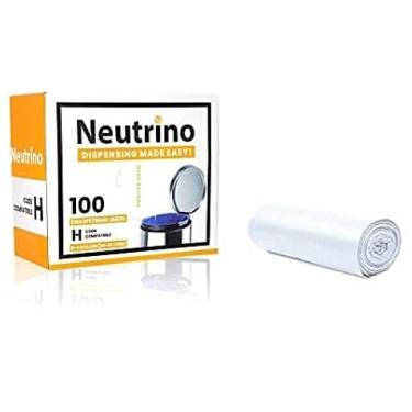 Imagem de Sacos de lixo Neutrino (100 unidades) – Sacos de lixo de plástico com cordão resistente – Compatível com latas de lixo simples de código humano H
