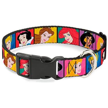 Imagem de Buckle-Down Colar de plástico com clipe – Blocos Princesas Disney – 1,27 cm de largura – Serve para pescoço de 23 a 38 cm – Grande