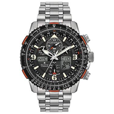 Imagem de Citizen Relógio piloto masculino Promaster Air Skyhawk Eco-Drive, tecnologia de cronógrafo, indicador de reserva de energia, mostrador Ana-digi, ponteiros e marcadores luminosos, cristal antirreflexo,