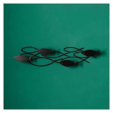 Imagem de KIZQYN Ganchos de casaco pendurado na parede Rack de casaco luz luxo ferro anzol loja de roupas de parede decoração de armazenamento de parede rack de casaco (47 * 5 * 10 cm) cabide de casaco montado na parede (cor: 1)