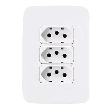 Imagem de Conjunto Tomada Tripla Branca 20a 4x2 Margirius B3