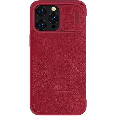 Imagem de RAYESS Capa para iPhone 14/14 Plus/14 Pro/14 Pro Max, capa de telefone carteira flip de couro PU premium com slots para cartão forro de microfibra à prova de choque e capa protetora anti-riscos (cor: vermelho, tamanho: 14P