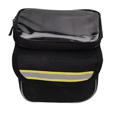 Imagem de Bolsa para Telefone de Bicicleta, Filme Transparente Suporte para Telefone de Bicicleta de Alta Segurança para Andar de Bicicleta para Telefone de 4,8 a 5,7 Polegadas para Bricolage (Amarelo)