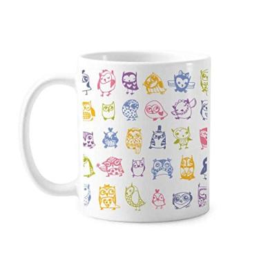 Imagem de Caneca de cerâmica para amante de animais de estimação com desenho de pássaros coloridos, copo de porcelana de café