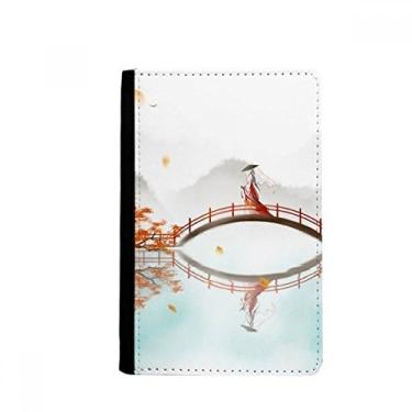 Imagem de Carteira Jincheng outono estilo chinês aquarela passaporte porta-cartões Notecase Burse