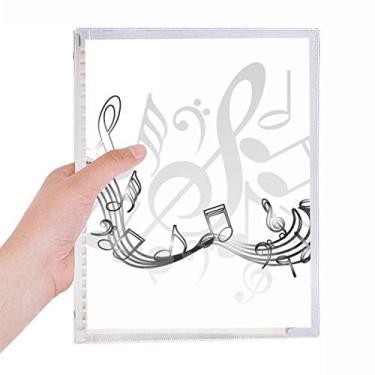 Imagem de Caderno de anotações musicais estiloso Flappg azul folha solta diário recarregável artigos de papelaria