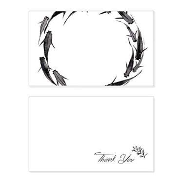 Imagem de Peixe de carpa preta chinesa cartão de agradecimento aniversário aniversário comemoração casamento agradecimento