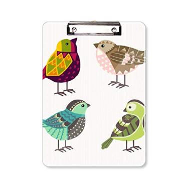 Imagem de Ilustração Lovely Birds Cor Padrão Prancheta Pasta Bloco de Escrita Placa de Apoio A4