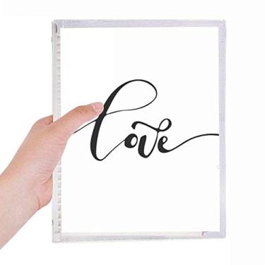 Imagem de Caderno estilo escrito à mão Love Line com citação de folhas soltas e diário recarregável