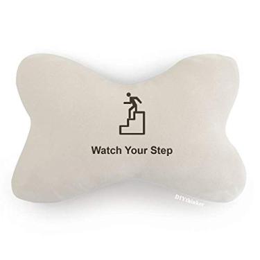 Imagem de DIYthinker Watch Your Step Black Symbol Pattern Car Trim Neck Decor Pillow Almofada para encosto de cabeça